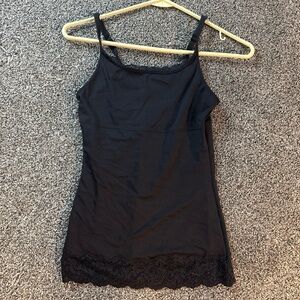 Sweet Nothings Laced Hem Black Camisole Tank Top Black (S) Small
